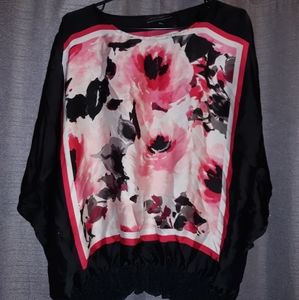 Jamie Nicole poncho style blouse flowered design